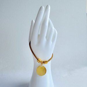 Brazalete Forma De Corazón cadena de serpiente | Oro