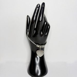 Brazalete Forma De Corazón cadena de serpiente | Plata