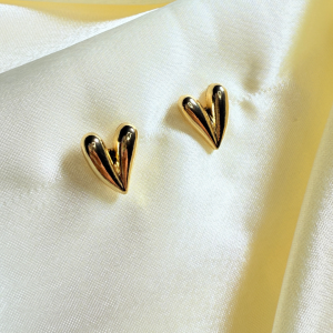 Aretes aleación corazón | Dorado