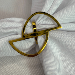 Anillo en forma Geométrica ondulado irregular | Dorado