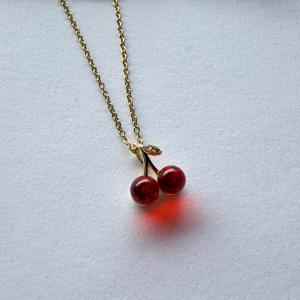 Collar con dije cerezas | Dorado