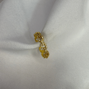 Anillo cadena brillante | Dorado