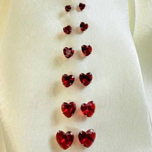 Aretes Plata 925 Corazón | Rojo
