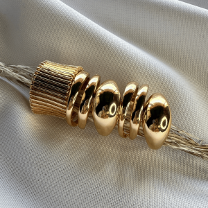 Anillos geométricos redondos, SET 5 | Dorado