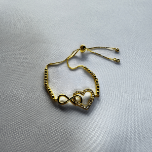Brazalete Infinito Corazón | Dorado
