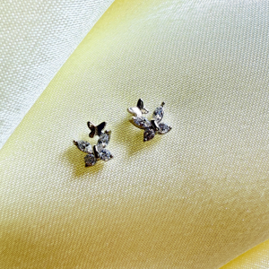 Aretes Plata 925 mariposa brillante | Plata