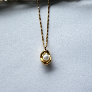 Collar dije copo de perla | Dorado