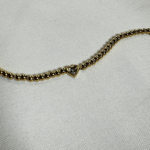 Brazalete cuentas de Corazón | Dorado