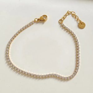 Brazalete Cadena Brillante circón | Dorado
