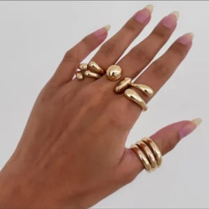 Anillos círculos, SET 4 | Dorados