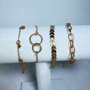 Brazaletes Set 4 piezas | N0000316 | Dorado