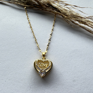 Collar corazón de amor | Dorado