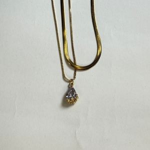 Collar + Layering dije gotita de agua | Dorado