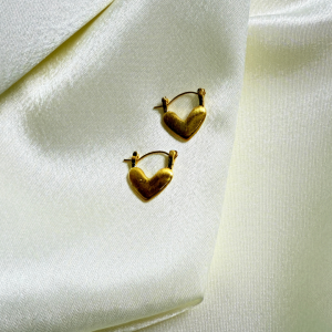 Aretes Corazón simple | Dorado