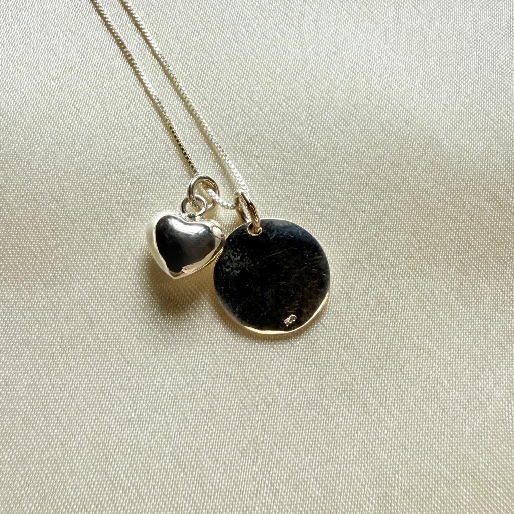 Collar Plata 925 con dije redondo y Corazón | Plata