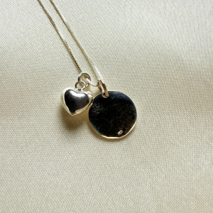 Collar Plata 925 con dije redondo y Corazón | Plata